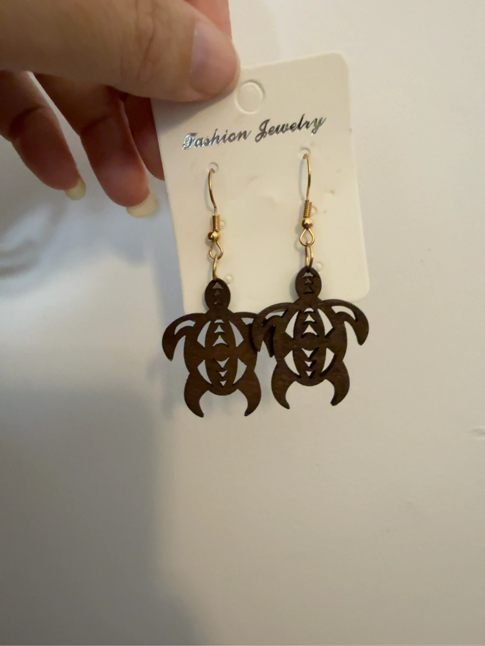 Turtle Wood Fashion Jewelry Earrings New – photo 6